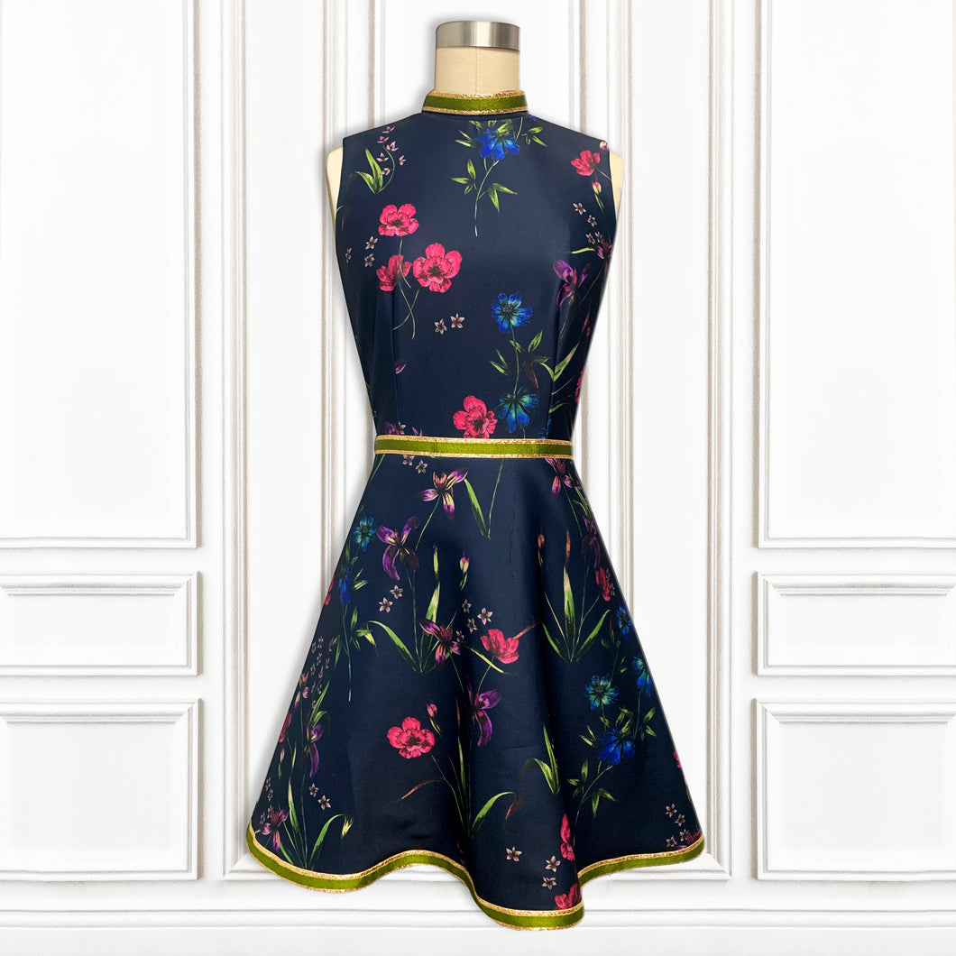 Neo Print Stretch Italian Scuba Mini Dress - Luxury Hamptons Collection