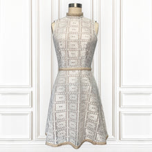 Square Metallic Lace Mini Dress - Luxury Hamptons Collection.