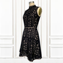 Black Geo Lace Mini Dress - Luxury Hamptons Collection.