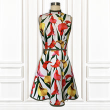 Hand-painted Lilly Italian Scuba Mini Dress with Sage Trim - Luxury Hamptons Collection.