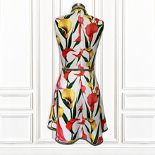 Hand-painted Lilly Italian Scuba Mini Dress with Sage Trim - Luxury Hamptons Collection.