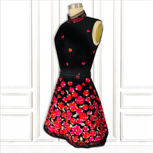 Metallic Brocade Pink Garden Mini Dress with Crochet Trim - Luxury Resort Collection.