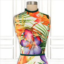 Tropical Neo Print Stretch Italian Scuba Mini Dress - Luxury Hamptons Collection