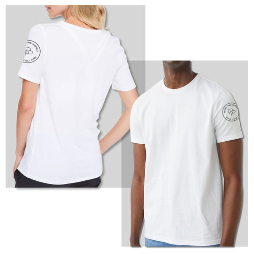 Nonbinary RP White Crewneck Modern Graphic T-Shirt - Sustainable Limited Edition Collection
