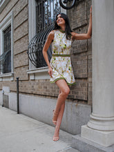 Hand-painted Orchid Stretch Italian Scuba Crepe Mini Dress - Luxury Hamptons Collection